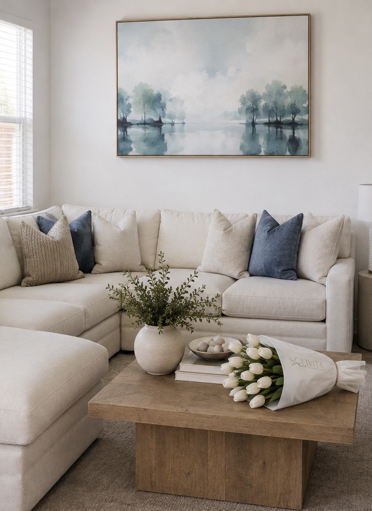 Solivita living room, coastal-inspired interior